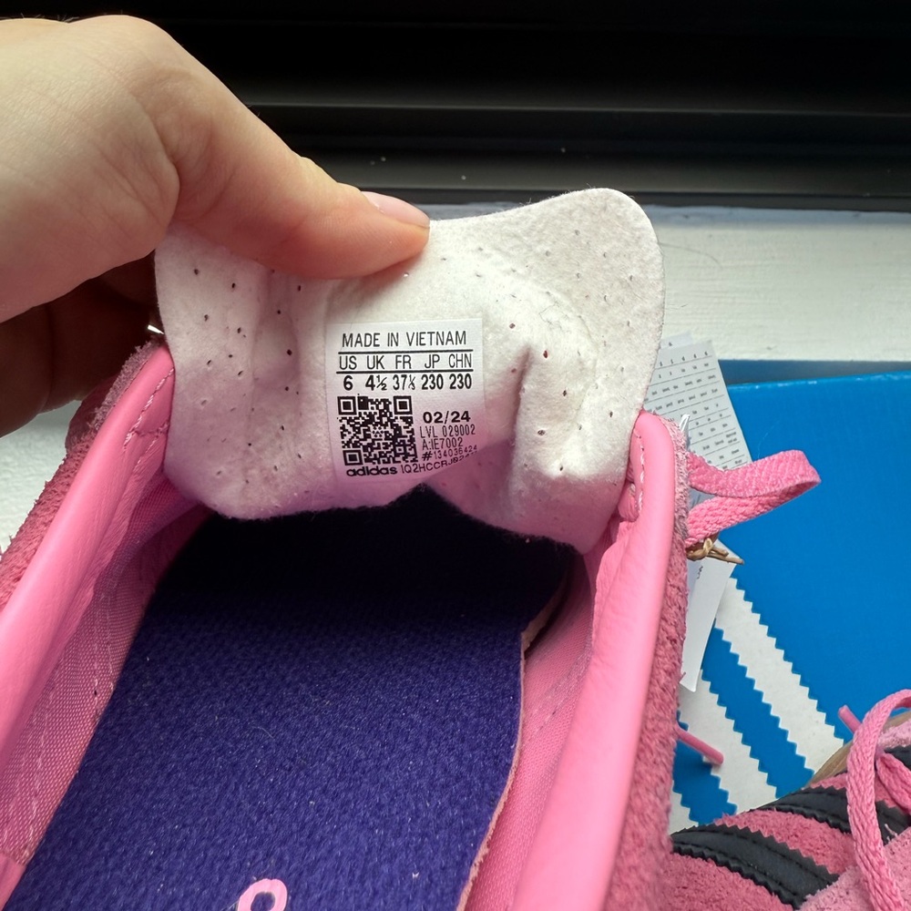 NEW with box Adidas Wmns Gazelle 'Bliss Pink Purple' size 6W - Picture 4 of 9